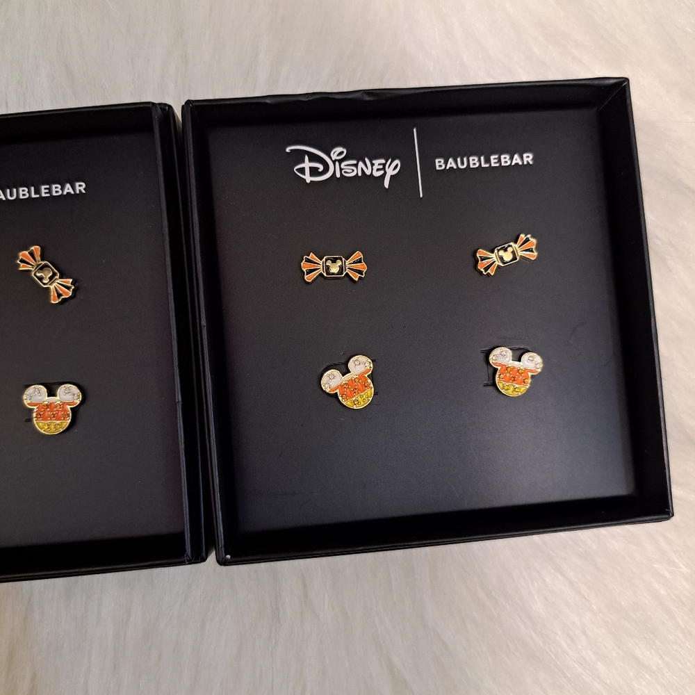 BaubleBar X Disney Mickey Mouse Halloween Stud Earrings Candy Corn 3 Boxes - Picture 4 of 5